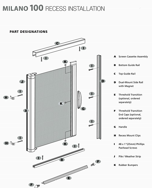 Genius Milano 100 Custom Made Retractable door screens for single doors ...