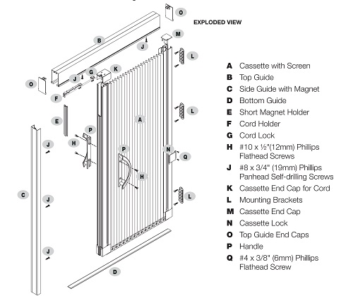 Genius sheer advance pleated re-sizable retractable door screens